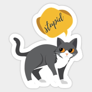 funny narcissist grey cat Sticker